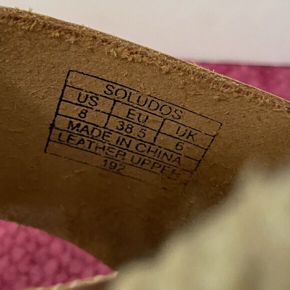 Soludos Minorca Platform Espadrille Sandals Nude Tan Leather Size 8 - Picture 10 of 11